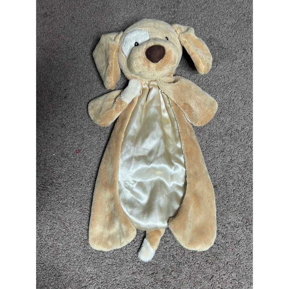 Baby Gund Puppy Dog Lovey Spunky Huggy Buddy Beige Plush Satin Security Blanket